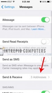 Send & Receive Settiing iOS7